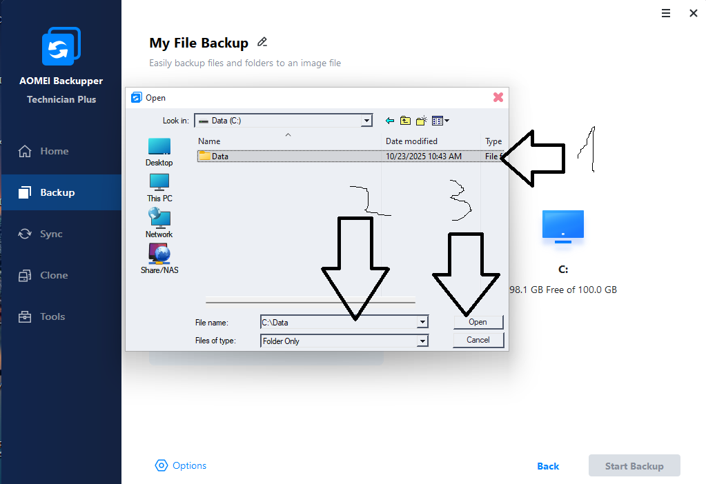 Chọn Nơi chứa Dữ liệu