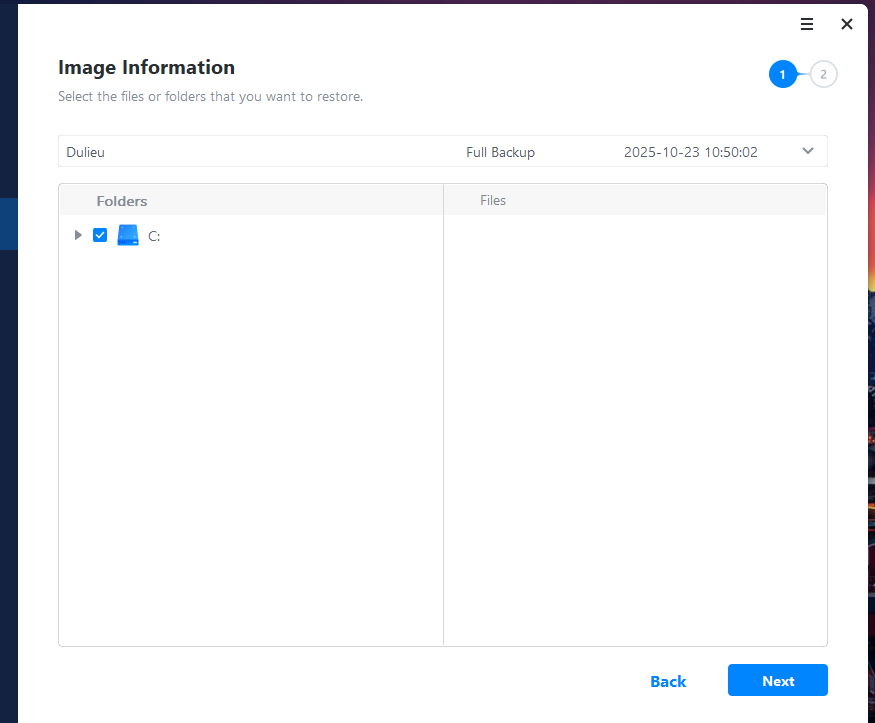 Chọn tick nơi chứa dữ liệu