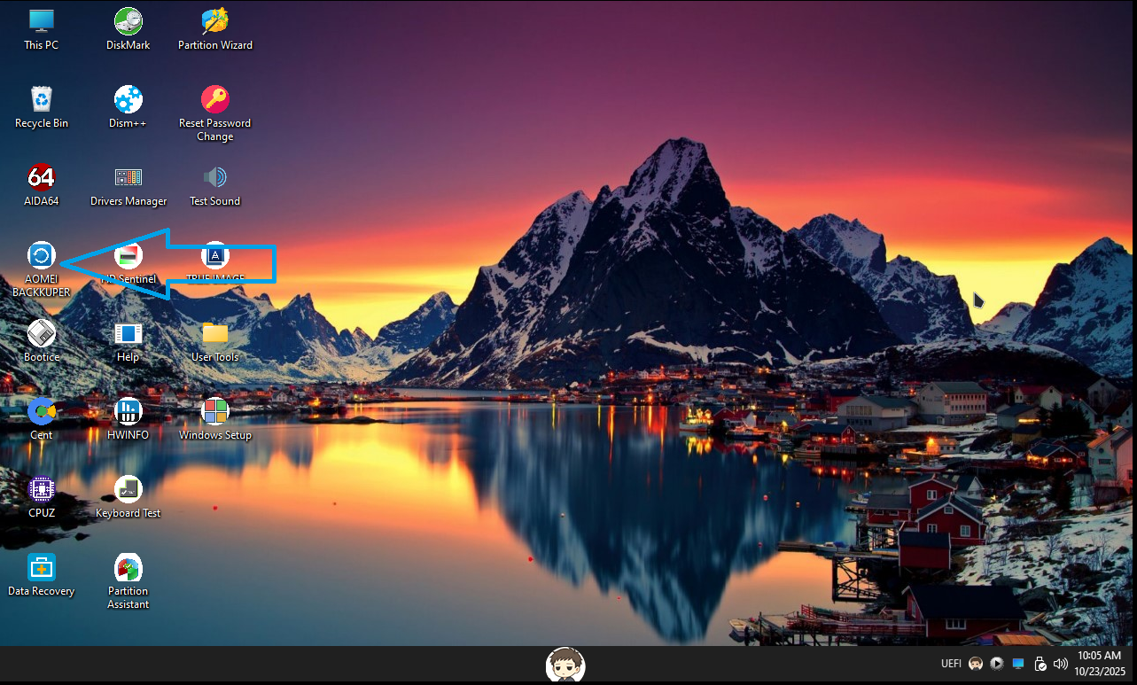 Mở Aomei App Backupper